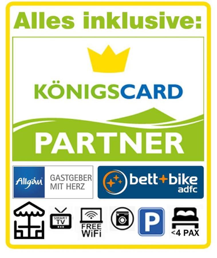 Alpina Sonnen-Appartements Fuessen Incl Xl-Sonnen-Terrasse & Koenigscard Exterior foto